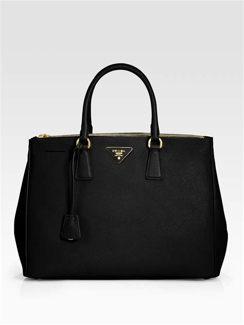 black prada saffiano large double tote|Prada saffiano black small.